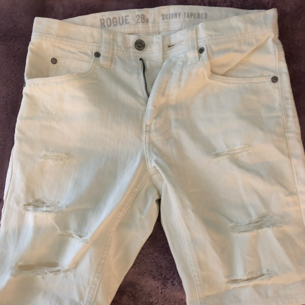 Ninth Hall Con White Destroyed Denim Shorts